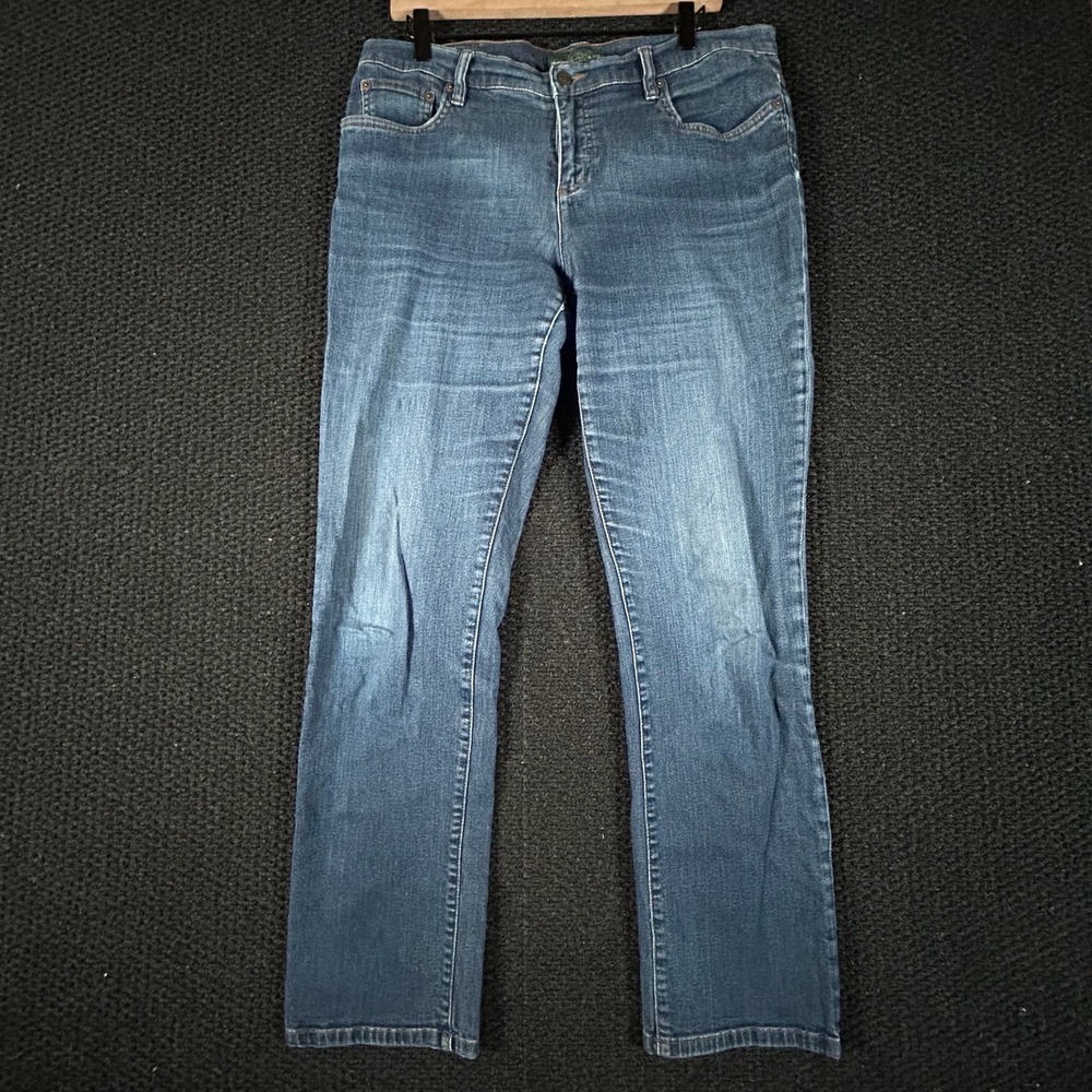 Lauren Jeans Co Ralph Lauren Womens Size 12 Straight Leg Blue Denim Jeans